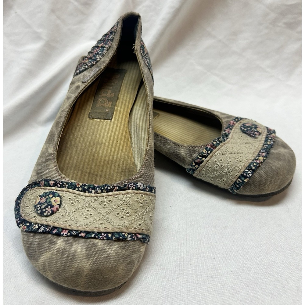 VTG Y2K Mudd Ballet Flats 8M Patchwork Boho Indie Hippie
